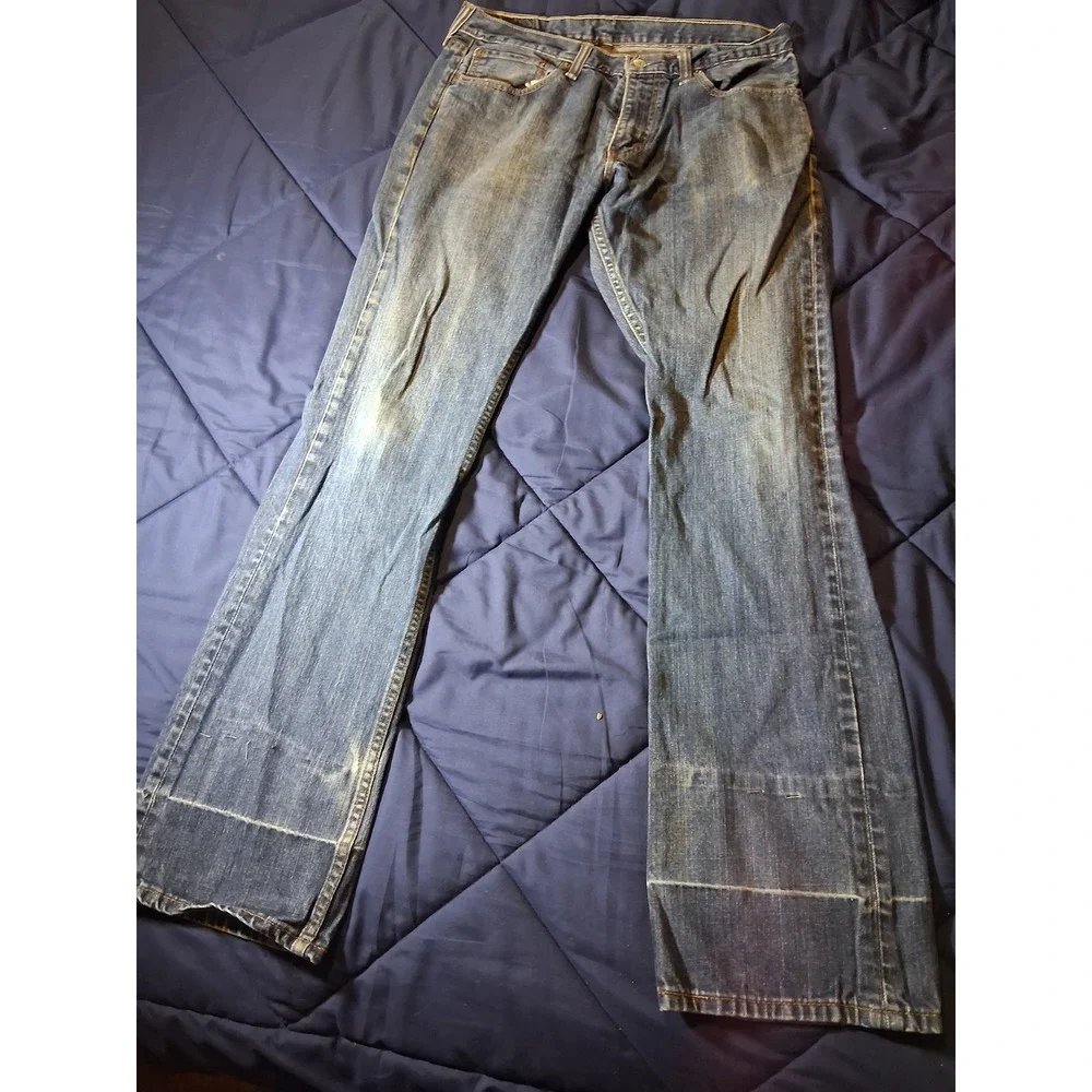 Levis 527 Slim Bootcut Jeans Mens 34x34 Medium Wash Denim Blue